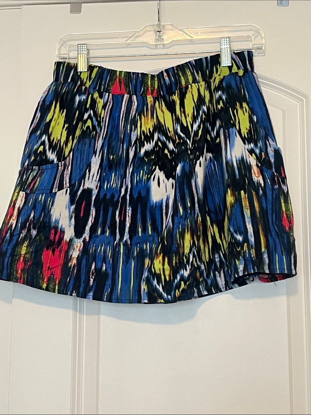 Rampage Multicolor Abstract Print Mini Skirt